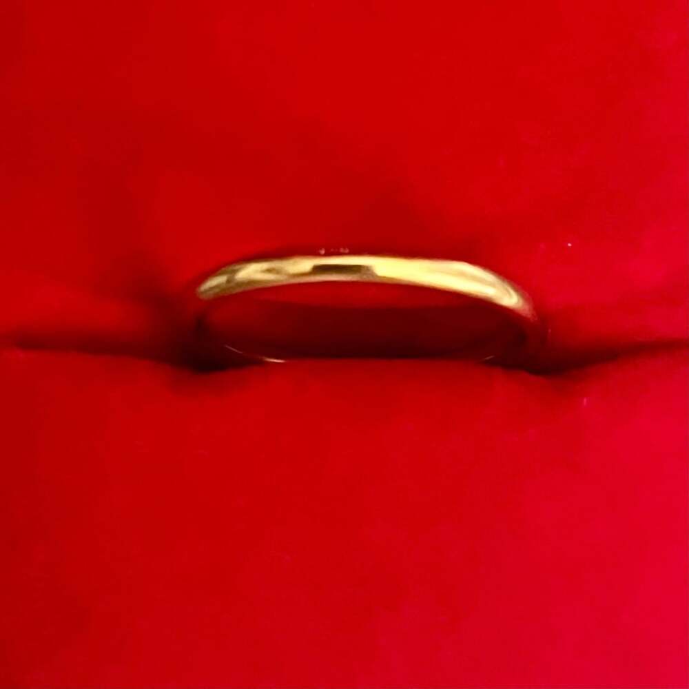 Tungsten 10K Plated Yellow Gold Minimalist 2mm Band Size 6